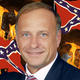 Vice.com depicted Rep. Steve King (R-Iowa) surrounded by burning Confederate battle flags. King has been photographed with Confederate symbols that were part of a flag display on his desk.